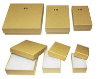 Cotton Filled Jewelry Gift Box (Kraft) Assorted 3 Sizes 5 of Each # 33-32-21