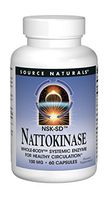 Source Naturals Nattokinase 100mg, Systemic Enzyme for Healthy Circulation, 60 Capsules