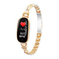 Meidexian888 L18 Color Screen Women Blood Pressure Heart Rate Monitor Physiological Cycle Reminder Smart Watch Fitness for Women (Gold)