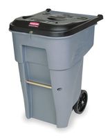 95 gal. Rectangular Gray Trash Can w/ Wheels