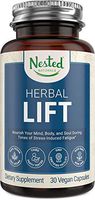 Herbal Lift | Rhodiola Adrenal & Immune Support Supplement with Organic Beet Root Powder and Oatstraw | Herbal Blend for Calm and Positive Mood | Stress Relief + Cortisol Manager | 30 Vegan Capsules