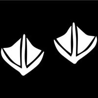 Duck Tracks Footprints Decal Sticker (White, Mirrored), Decal Sticker Vinyl Car Home Truck Window Laptop