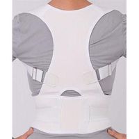 Active Authority B002L-W Thoracic Back Brace Magnetic Posture Corrector Support for Back Neck Shoulder Upper Back Pain Relief - White, Large (waist 100cm)