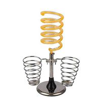 LIUCS Desktop Hairdryer Holder Spiral Holder Stainless Steel Acrylic Holder Hairdressing Beauty Hairdresser Hairdressing Vertical Accessories Tool, Yellow