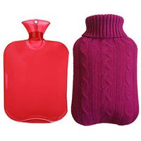 YAKEFJ Classic Rubber Transparent Hot Water Bottle 2 Liter with Knit Cover