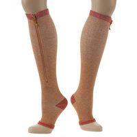 Trenton Gifts Copped-Infused Open-Toe Compression Socks for Men and Women, 1 Pair