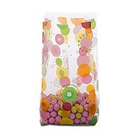 25ct. Small Funky Colorful"Vivid DOTS" 7x2x3" Cello Cellophane Treat Food Snack Bags ngKE -501