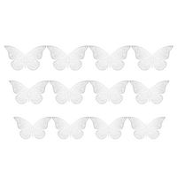 sakd 12pcs 3D Hollow Butterfly Wall Stickers Magnetic Mural Art Decals DIY Wall Affixed Decorative Birthday Graduation Party Decor with Dotted Glue (D)