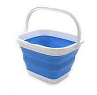 SAMMART 10L (2.6 gallon) Collapsible Rectangular Handy Basket/Bucket (1, Blue)