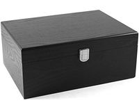 Black Natural Wood Cigar Humidor 50-70 ct