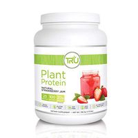 TRU Plant Based Protein Powder, Natural Flavor, Vegan & Keto Friendly, No Artificial Sweeteners, No Dairy, No Soy, 25 Servings (Strawberry Jam)