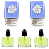 2 Plugables Serenity Electric Scented Oil Diffuser Home Fragrancers with 3 (Green Tea) Aroma Oils