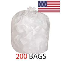Ox Plastics 13 Gallon Kitchen Garbage Bags 1.5mil thick, Heavy Duty Trash Bags White, 24"x30" (200)