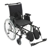 Drive Medical Cougar Ultra Lightweight Rehab Wheelchair with Various Arms Styles and Front Rigging Options, Black, 16 Inch