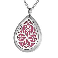 VALYRIA 316L Stainless Steel Butterfly Teardrop Essential Oil Diffuser Necklace Aromatherapy
