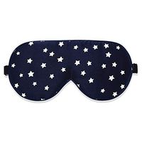 Alaska Bear Natural Silk Sleep Mask Keeping Moist for Chronic Dry Eyes (Navyblue Stars)