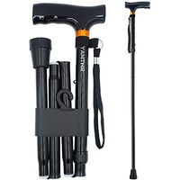 YAMTHR Cane, Folding Walking Cane with Carrying Case for Men Women Fathers Gifts Mothers Gifts Portable Walking Stick Adjustable Collapsible T Handles Christmas Gifts