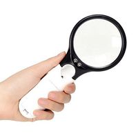 LIULIFE Magnifiers With Light LED 30X 5X Magnifying Glass Portable Handheld Elderly Children Reading Newspaper Album Seeing Bottle Information Vision Aids,White-19.58.3cm