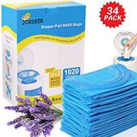 Diaper Pail Refill Bags 1020 Counts 34 Bags Fully Compatible with Arm&Hammer Disposal System Diaper Pail Snap, Seal and Toss Refill Bags