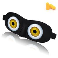 HYCLES Sleep Mask with 3D Angel Eye Labeling & Ear Plugs Ultra Lightweight Eye Mask Polyster Eyeshade Adjustable Strap Blindfold for Men Women and Kids (#2 Bird Eye)