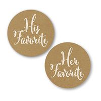 His Favorite & Her Favorite Wedding Stickers, Choose Your Colors, Wedding Favor Stickers (#376-KR-WT)