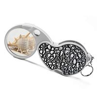 Boutiques/Mini Pocket Magnifying Glass 4X 20X HD Lens Swivel Folding Keyring Magnifier Portable Small Loupe with LED Light for Seniors Low Vision Travel Books Magazines