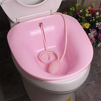 Sitz Bath, Over-the-Toilet Perineal Soaking Bath, for Hemorrhoid Relief, Ideal for Post-Episiotomy Patients,Provides Hygiene for Patients Recovering from Hemorrhoids & Genital & Anal Areas,Pink