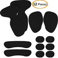 Chiroplax High Heel Cushion Inserts Suede Forefoot Ball of Foot Pads Grips Protector Liner Anti Slip Matatarsal Shoe Insoles for Women, 12 pcs (Black)