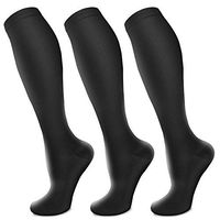 Compression Socks for Women & Men 15-20 mmHg, Best Medical, Nursing, for Running, Athletic, Edema, Diabetic, Varicose Veins, Travel, Pregnancy & Maternity (Large/X-Large, 03 Black/Black/Black)