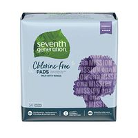 Seventh Generation Maxi Pads, Overnight with Wings, Chlorine Free, 14 count (Packaging May Vary)