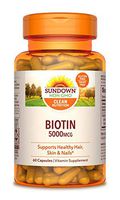 Sundown Naturals Biotin 5000 mcg, 60 Capsules (Pack of 3)