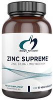 Designs for Health Zinc Supreme - 30mg Zinc Bisglycinate Chelate Supplement - Immune Support - B2, B6 + Taurine (90 Capsules)