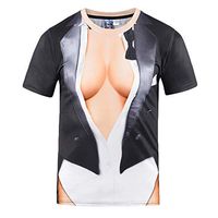 Muscle Shirts For Men Short Sleeve 2019,Liraly Men's Fashion Sexy 3D Printing T-shirt Top(Khaki #,US-XS/CN-M)