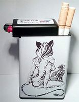 Cigarette Case with Built on Lighter Holder (Cat Woman)