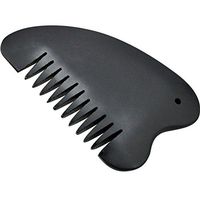 Ibnotuiy Bian Stone Comb Shape Gua Sha Scraping Tools Durable Massage Guasha Board for SPA Acupuncture Therapy Black