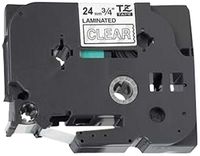 Prestige Cartridge TZ155 24 mm x 8 m Label Tape for Brother P-Touch Printing Machine - White on Clear