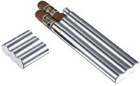 Visol"Mastiff" Stainless Steel Cigar Case and Flask, Polished Finish, 2-Ounce, Chrome