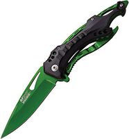 MTech USA Ballistic MT-A705GN Spring Assist Folding Knife, Green Straight Edge Blade, Black/Green Handle, 4.5-Inch Closed
