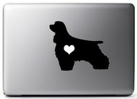 Heart My Cocker Spaniel Macbook 5" Black Vinyl Sticker Decal Mac Apple Laptop iPad