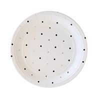 Illume Partyware Celebrate Happiness Silver & Black Spots Dessert Plate -Pack of 10