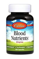 Carlson - Blood Nutrients, 28 mg Iron, Blood Development, Iron Absorption & Optimal Wellness, 180 Capsules