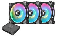Thermaltake Riing Duo 140mm 16.8 Million RGB Color (Alexa, Razer Chroma) Software Enabled 2 Light Rings 18 Addressable LED 9 Blades Hydraulic Bearing Case/Radiator Fan, 3 Pack, CL-F078-PL14SW-A