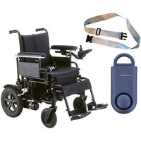 Drive Cirrus Plus EC Folding Power Wheelchair, 16" Seat & Free 130 dB Matte Blue Personal Safety Alarm/Siren! + Silver Belt!