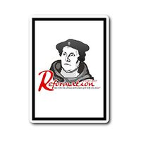 500th Anniversary Reformation Martin Luther Portrait Quote Sticker 3"x4"