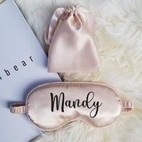 Custom Satin Sleep Mask, Soft SPA Gift Holiday Christmas Gift Wedding Party Favors Gift for Her Custom Text on Eye Blindfolder, Multiple Color Available