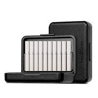 UMYMAYDO1 20 Holes PU Case Portable Cigarette Storage Box for IQOS Fiit Marlboro Heets Series Full Protective The Aroma of Cigarettes from Anti-Collision, Dust, Scratch(Black)