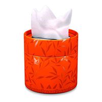 White Facial Tissue-Colored Round Box 3 Ply-40 Tissues (Orange)