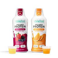 VidaFuel Daily Wellness Protein, Two-Flavor Variety Pack, Citrus Burst and Berries and Cream, Collagen and Whey, Immune Boosting, Hair and Skin Health, No Artificial Sweeteners, Two 32 fl. oz. Bottles