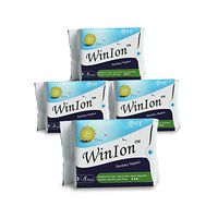 4 Packs Winalite WinIon Sanitary Napkin with Wide Soft Wings for Day Use | Ultra Thin | Negative Ion Strips Embedded | Breathable Membrane | Contain 8 Pads in 1 Pack (Total 32 Pads) | 24.5 cm Long