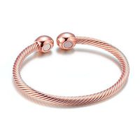 Huangiao Magnetic Bracelet Copper Therapy Magnets Bangle for Arthritis Pain Women Men Students Anti-Radiation Health Bangle (Rose)
